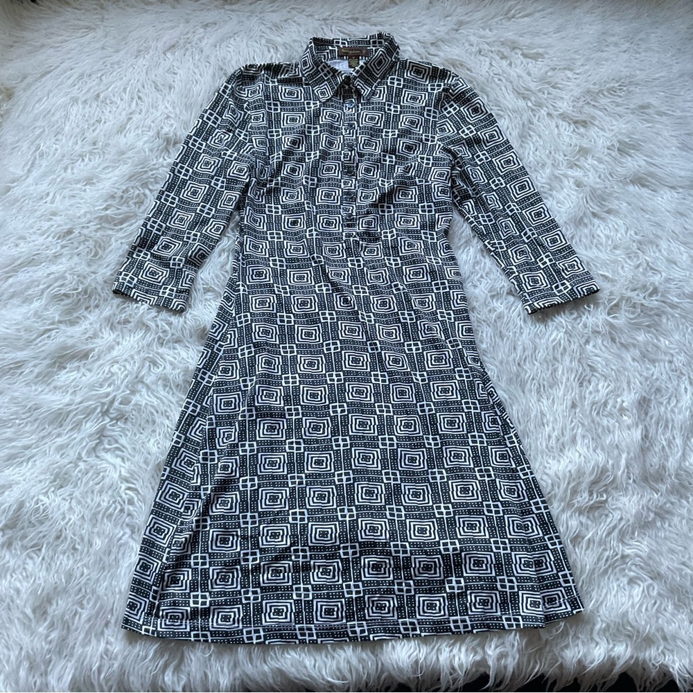Tommy Bahama Monochrome Square Pattern Dress